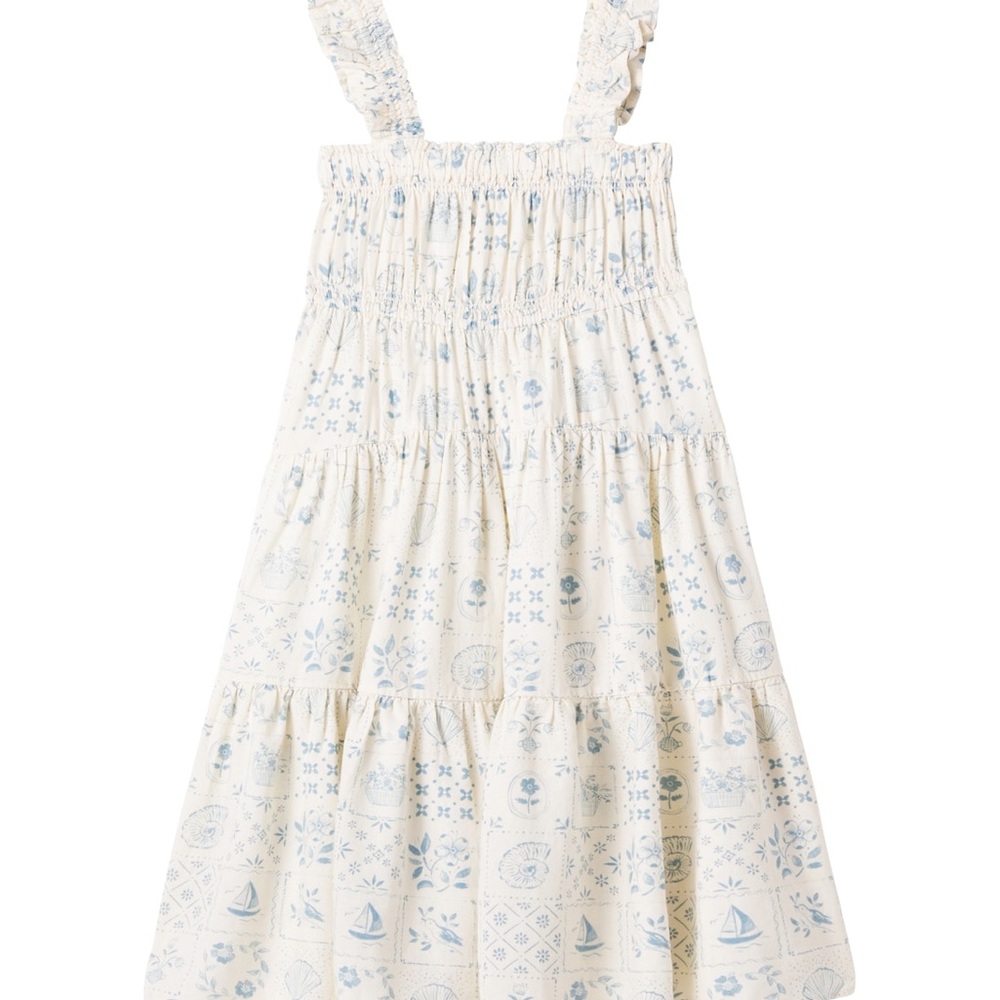 Rylee + Cru Cream and Blue Dress